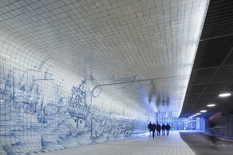 Kaklad tunnel i Amsterdam av Benthem Crouwel.